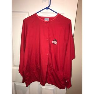 Ohio State red scrub jacket